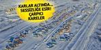 Kar yığınlarının altında kaderlerine terk edilmiş halde bekliyorlar! 
