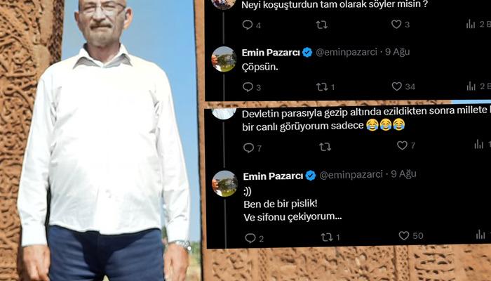 Emin Pazarcı'nın "Vergilerimizle seyahat etmek yasaktır" sözlerine tepkiler: "Pissin, çöpsün, tuvaletin sifonunu ben çekiyorum"